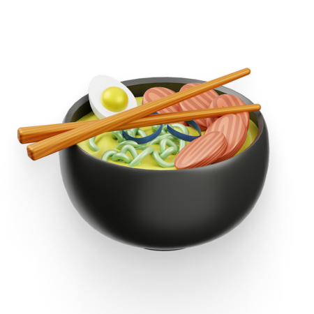 Bol de ramen avec baguettes